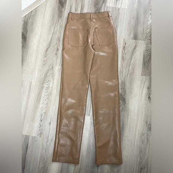 Wilfred Aritzia The Melina Faux Leather Pant Size 0 Inseam 30 Tan Brown - Picture 9 of 11